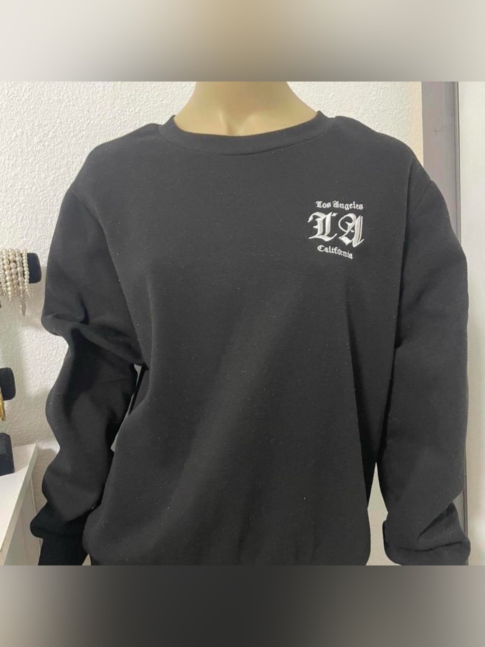 Los Angeles LA Graphic Black Crewneck Sweatshirt